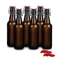 wholesale Custom 16oz 500ml brown swing top glass bottles glass beer juice bottle with flip cap
